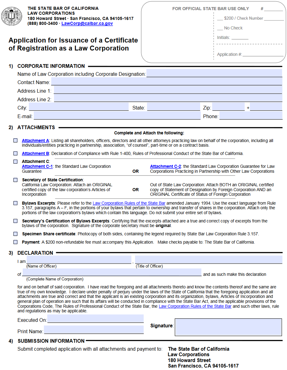 How to Form a Professional Law Corporation in California | LawInc