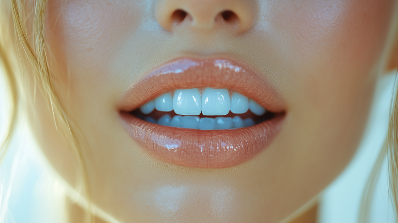 Close-up of perfect white teeth