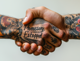 Handshake with "Promissory Estoppel" tattoo