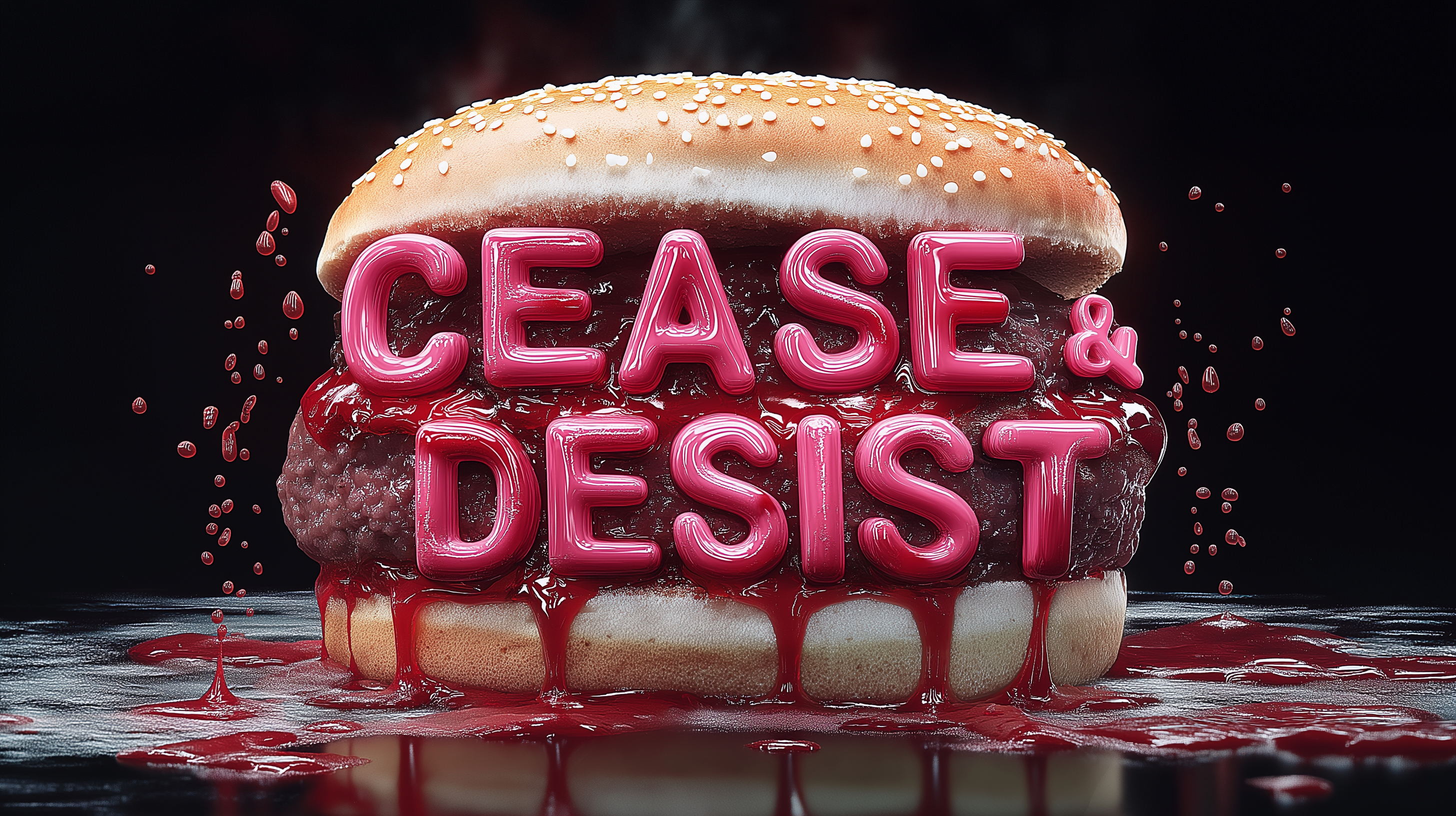 Cease and Desist Burger Illustration