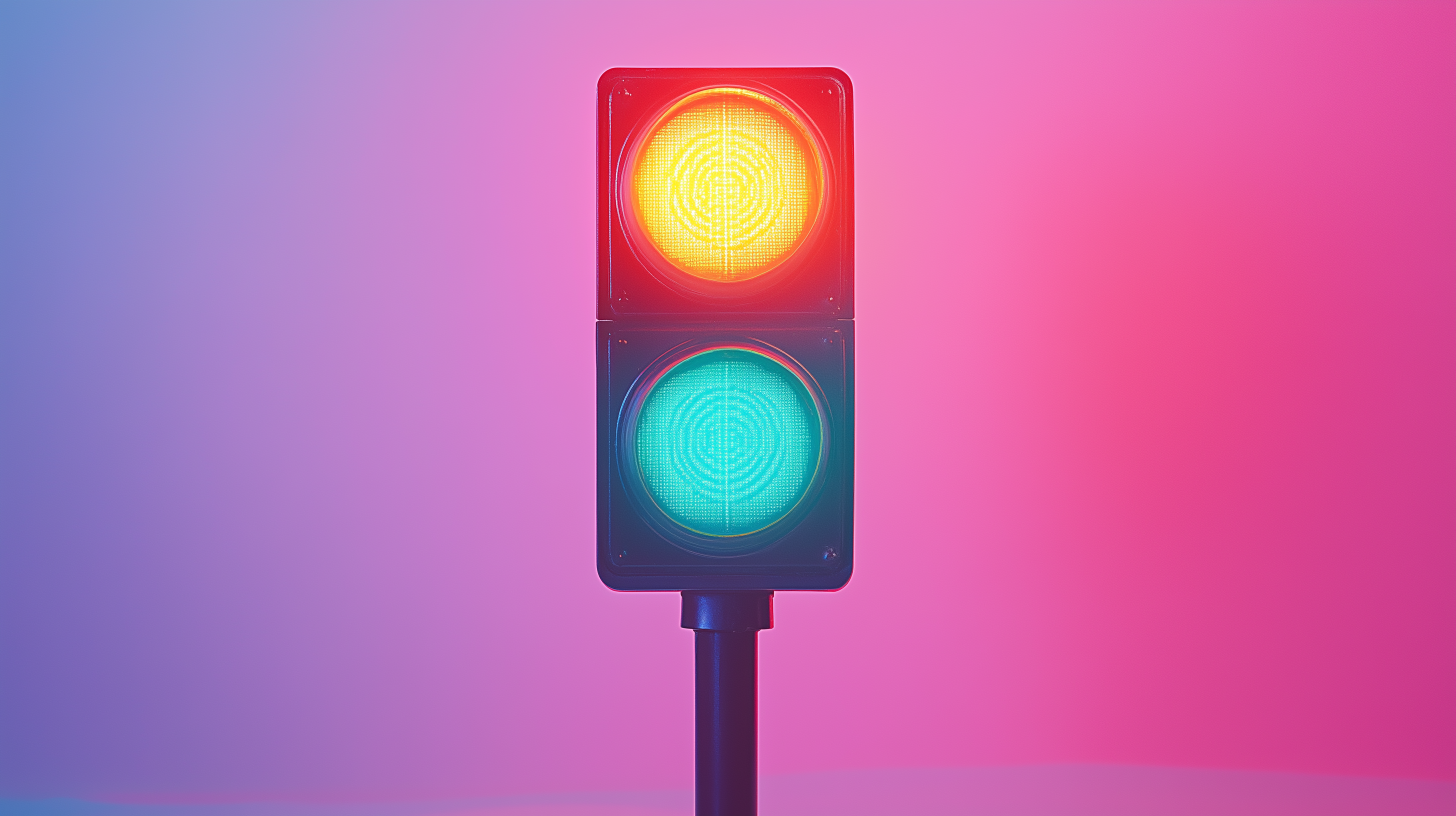 Traffic light with red stop and green go signals